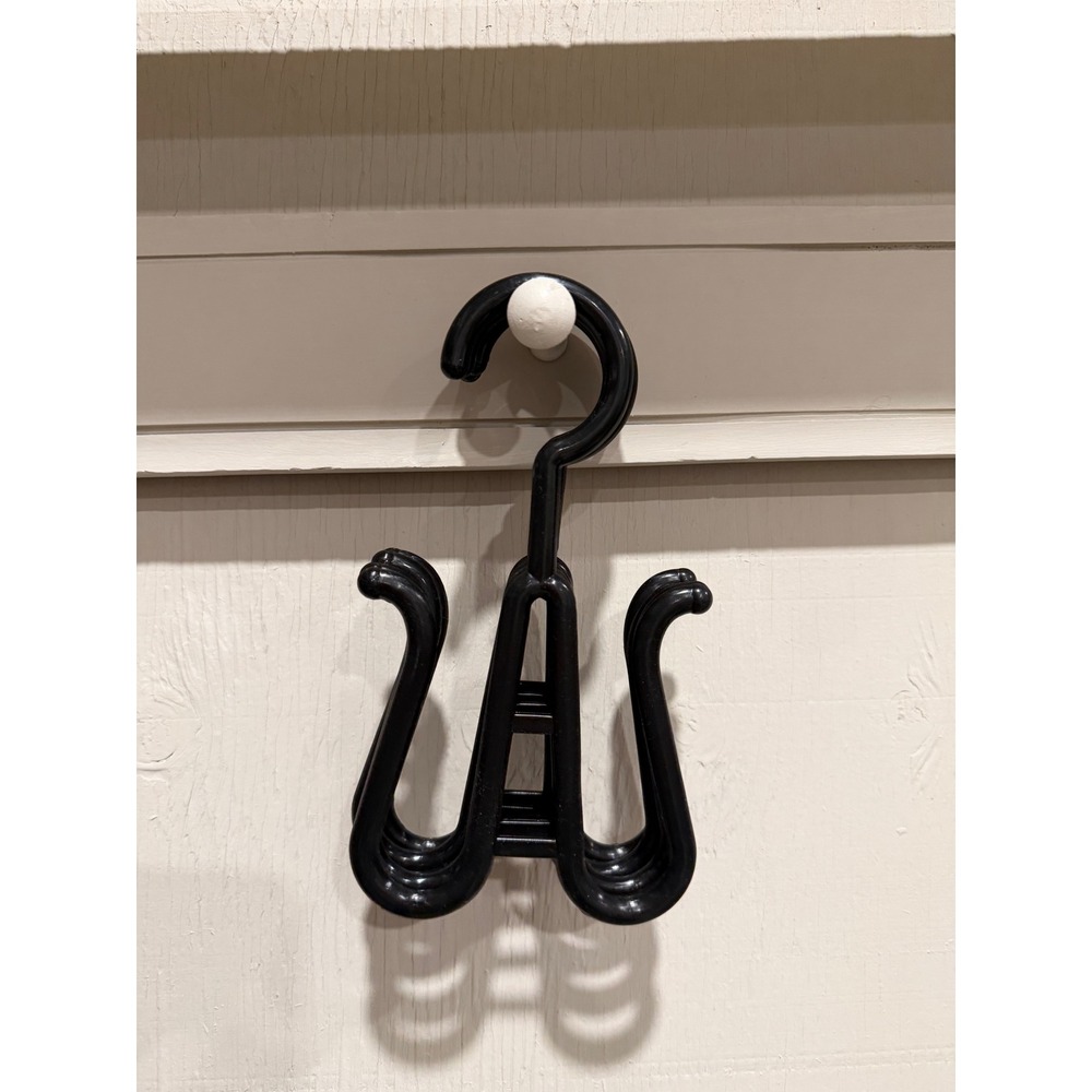 Black Plastic Shoe Hangers Set of 4 Closet Organizer Drying Hooks for Sneakers